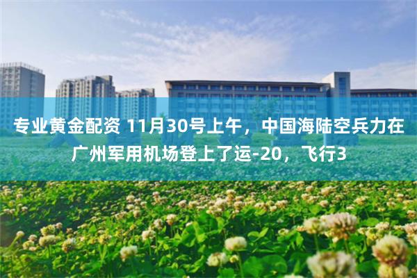 专业黄金配资 11月30号上午，中国海陆空兵力在广州军用机场登上了运-20，飞行3